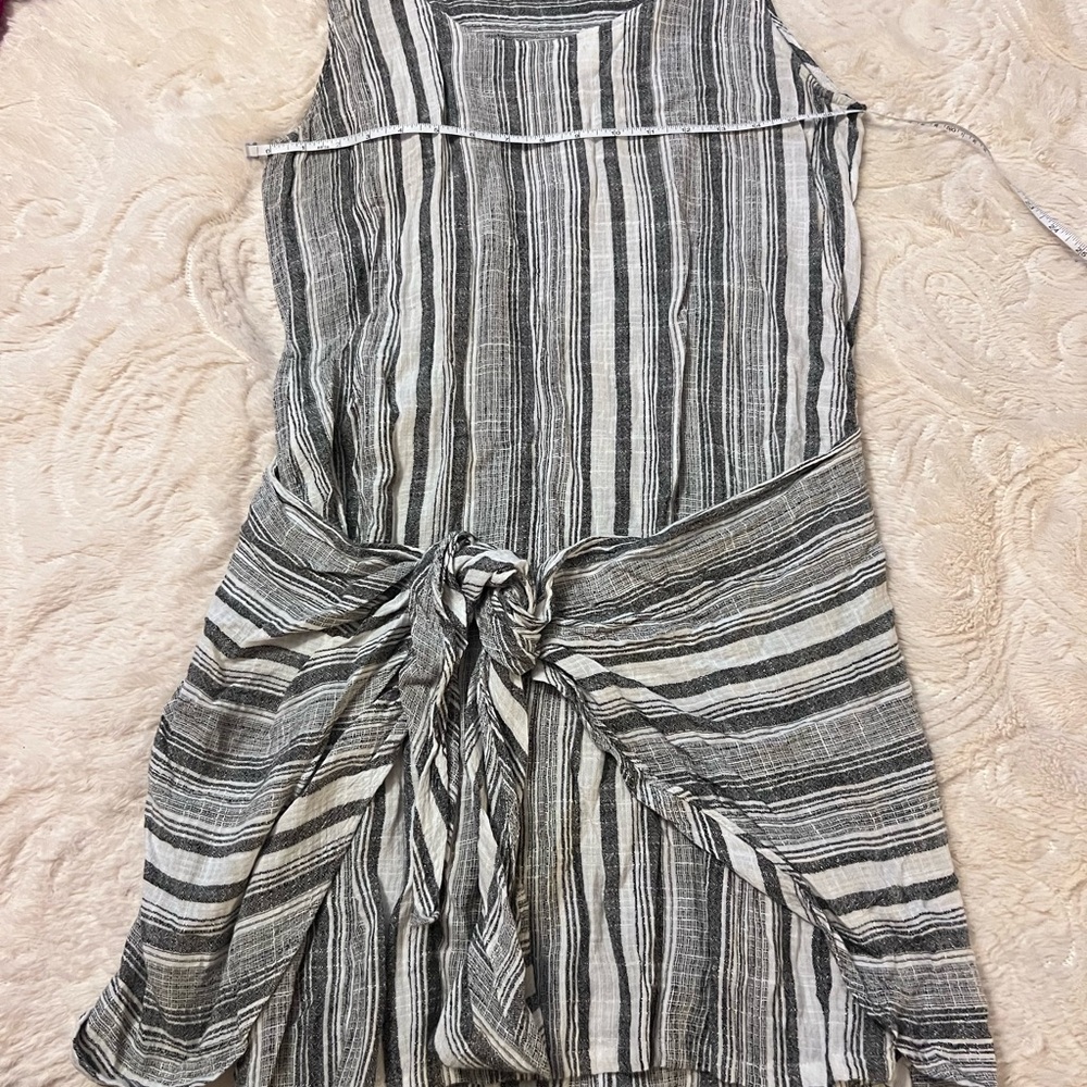 DREW Black and White Striped Mini Dress